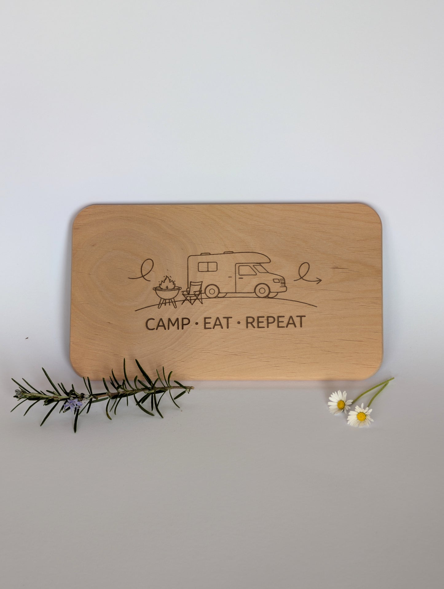 Holz Schneidebrett Wohnmobil mit Grill