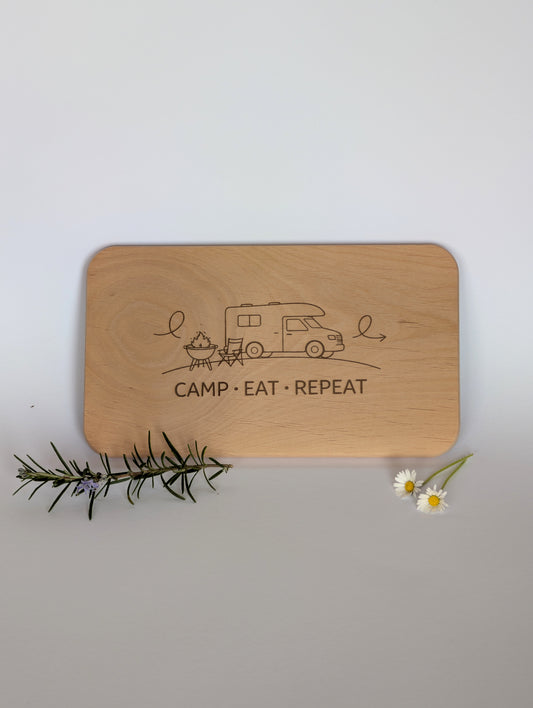 Holz Schneidebrett Wohnmobil mit Grill